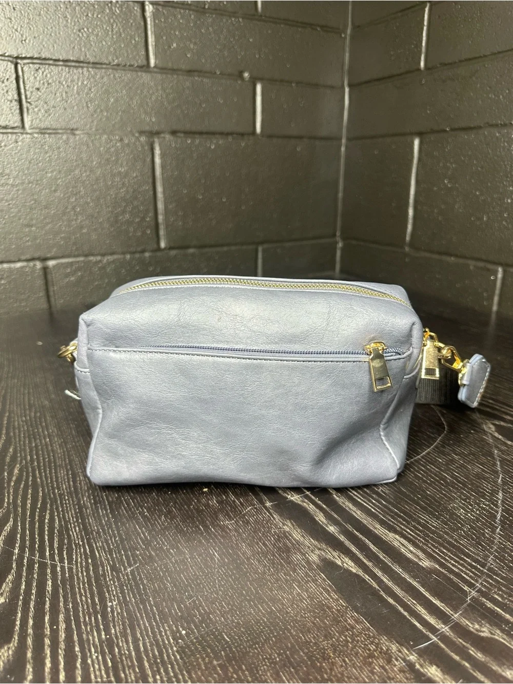 Women's Crossbody Bag with Decorative Strap - Slate Grayish Blue - Unknown brand